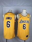 Lakers 6 Lebron James Yellow Nike Swingman Jersey,baseball caps,new era cap wholesale,wholesale hats